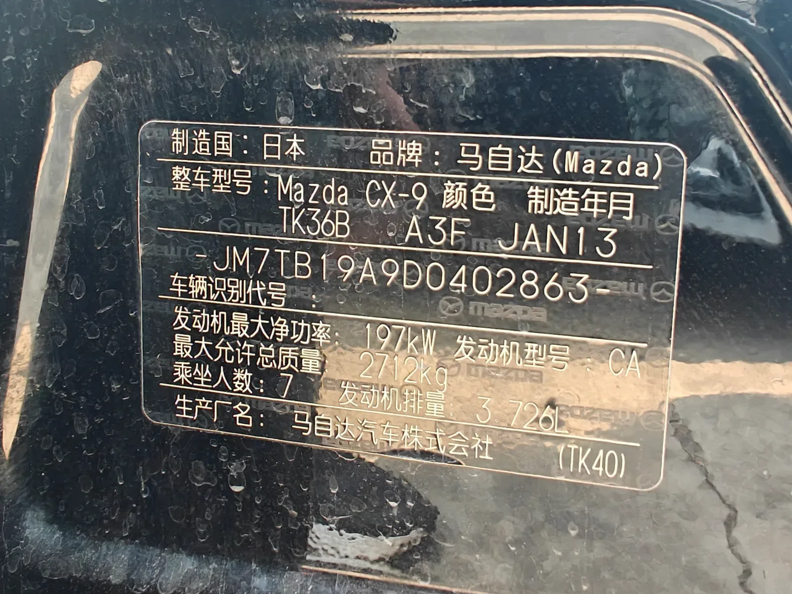 VIN Plate